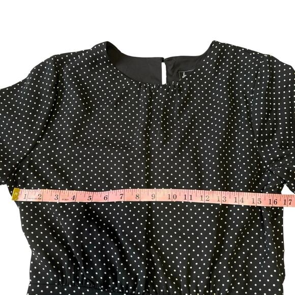 Sam Edelman Polka Dot Puff Sleeve Ruched Dress - Picture 12 of 13